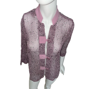 Drapers and Damon’s Petites Purple Netted Jacket with Buttons Small